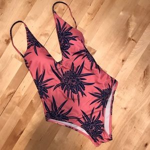 NWOT floral swimsuit with deep V